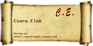 Czere Elek névjegykártya